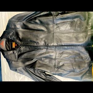 Black Danier Leather Jacket with Removable Liner